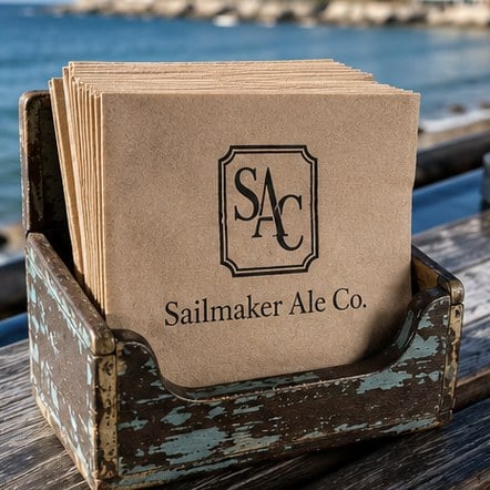 Branded cocktail napkins with logo