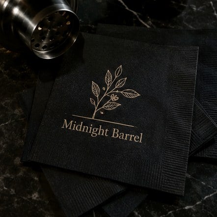 Cocktail napkins with logo printing