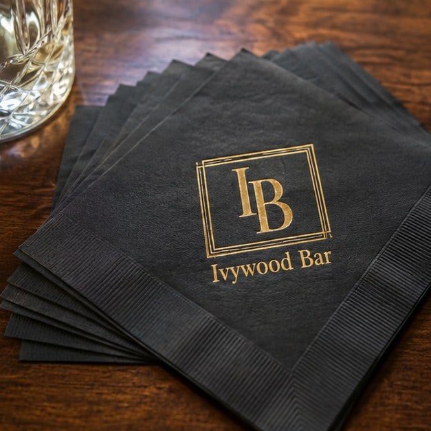 Personalized cocktail napkins — customer photo